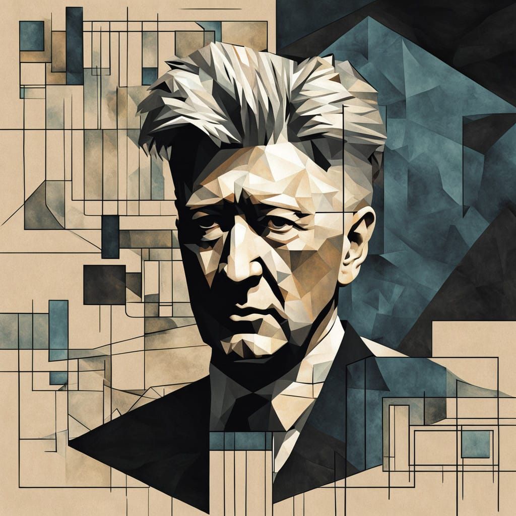 Neo-Cubist Masterpiece in Angular Oil Painting Style