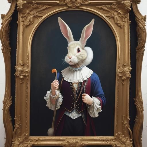 Rabbi Rabbit in Baroque Pop Art Style