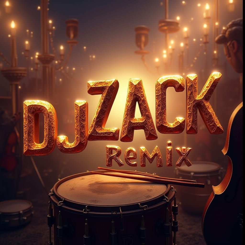 DJ Remix Thumbnail with Arabic Text, Drums and Violins