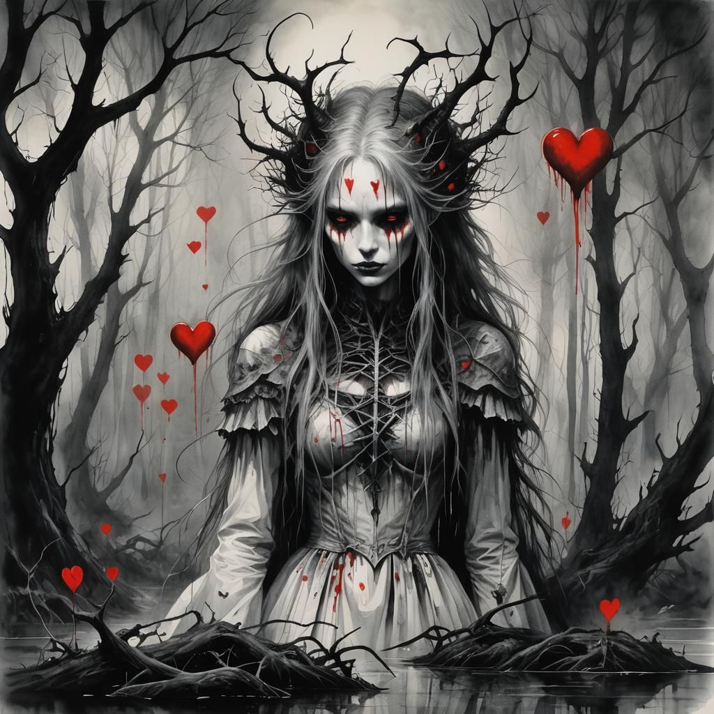 Eldritch Horror: Gothic Illustration of Love