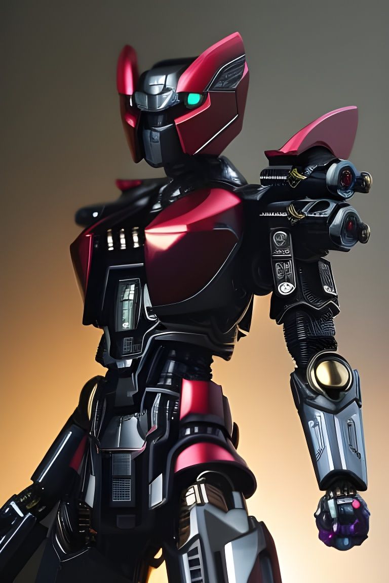 Fierce Fractal Mecha Combat Machine in Cyberpunk Style