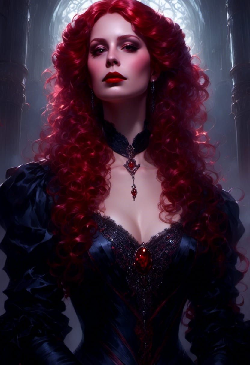 Victorian Vampire Portrait in Hyperrealistic Style