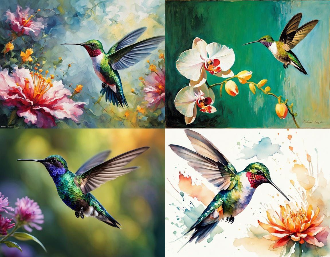 Surreal Close-Up of a Hummingbird in Flight