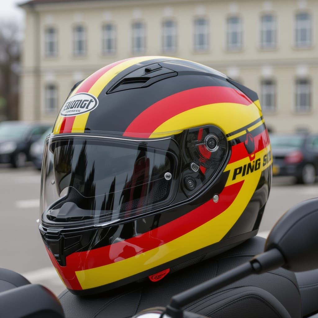 German Flag Motorcycle Helmet Art