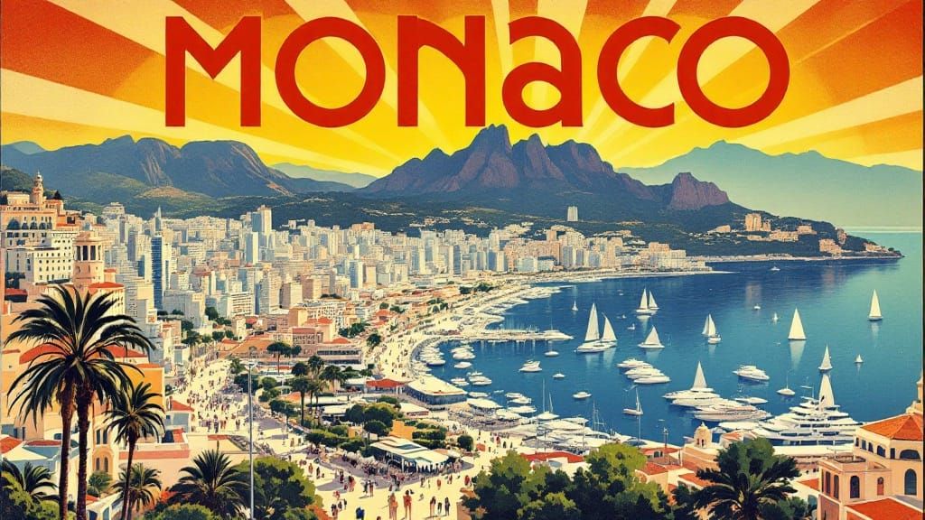 Retro-Futuristic Monaco Art Deco Magazine Cover