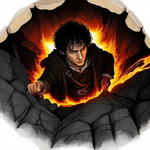 Hobbit on the Brink of a Fiery Destiny in Fantasy Art