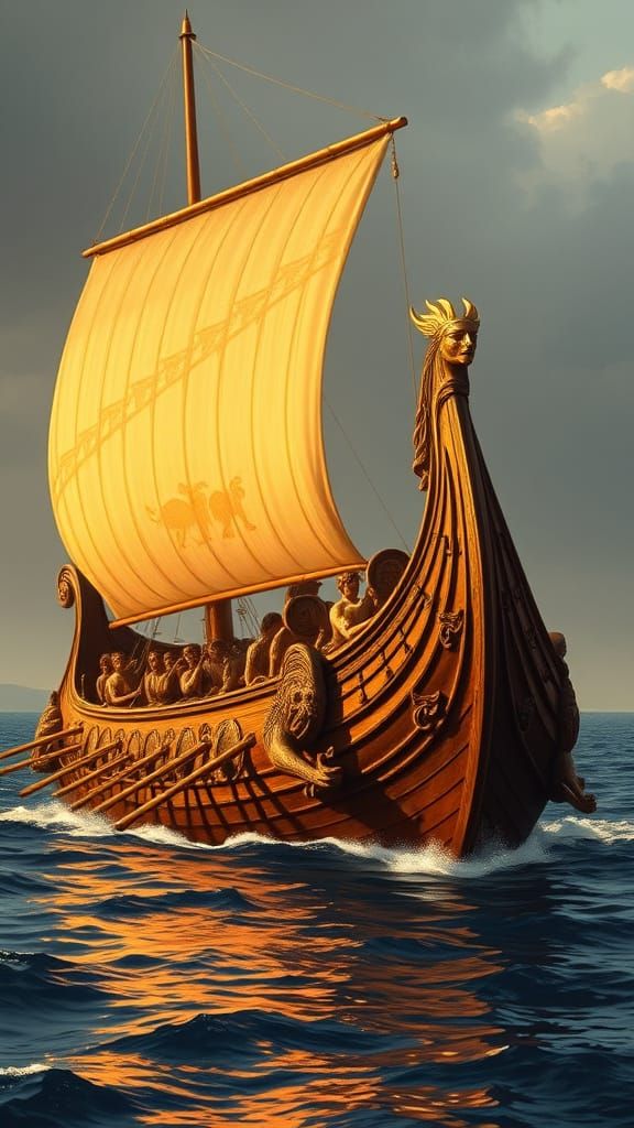 Majestic Argo Ship in Ancient Greek Style