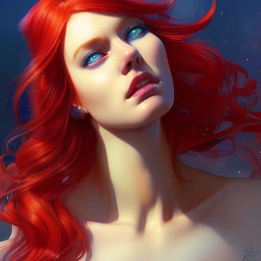 Red-Haired Princess Portrait in Hyperdetailed Style