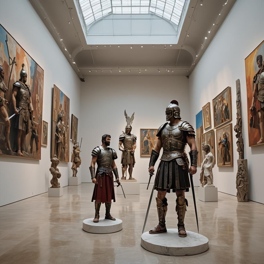 Gladiator in a Modern Art Museum