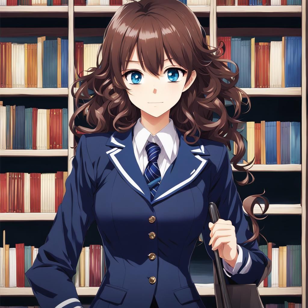 Anime Girl in School Uniform, Manga Style