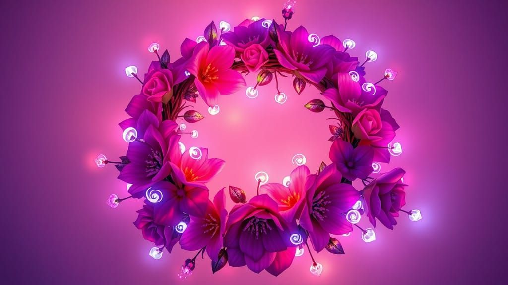 Glowing Neon Wreath for a Fallen Hero in Vibrant Detail