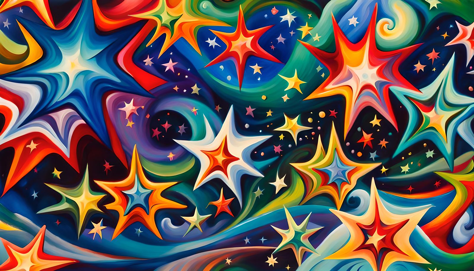 Abstract Expressionist Star Cluster with Cosmic Energy