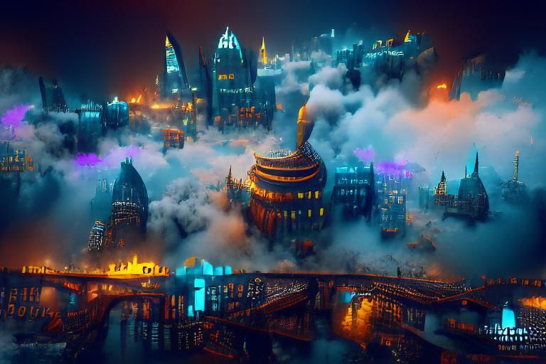 Fantastical City Concept Art in Deep Color