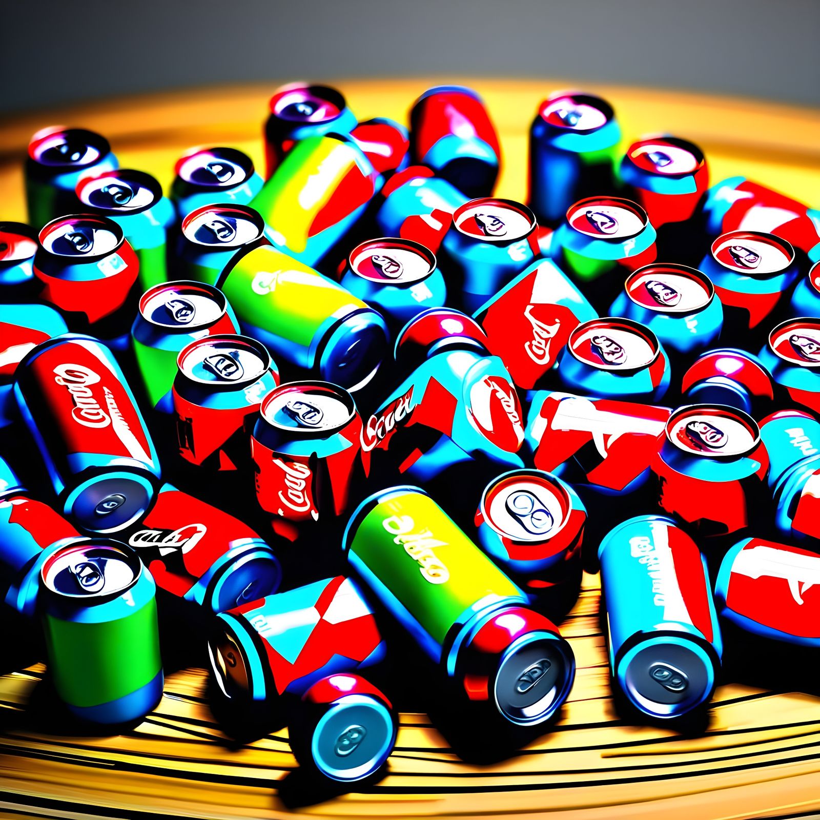 Vibrant Pop Art Coke Can Collage