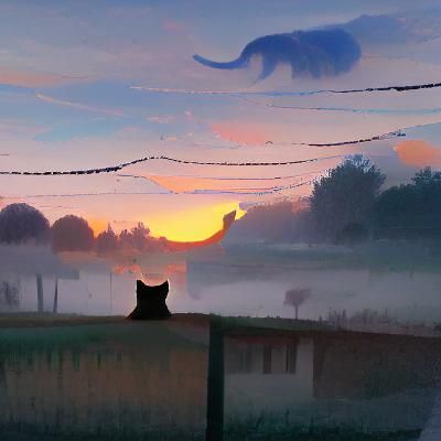 Domestic Cat in Early Morning Light