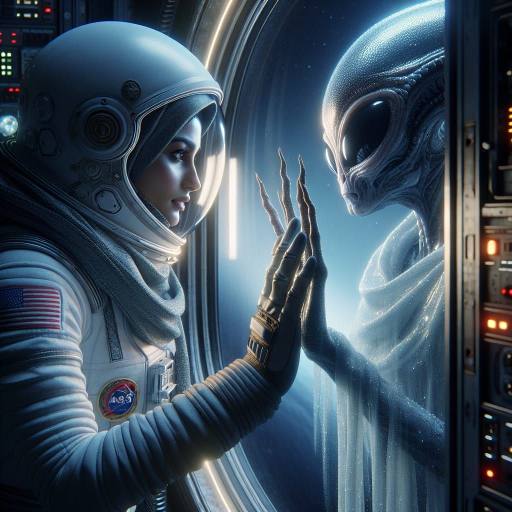 Astronaut and Alien: A Moment of Connection
