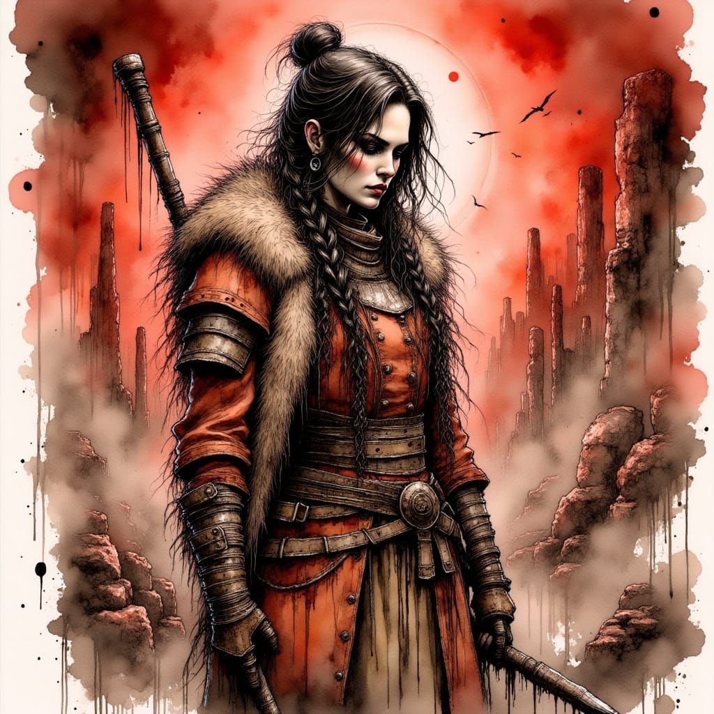 Orc Barbarian Roaring in D&D Style