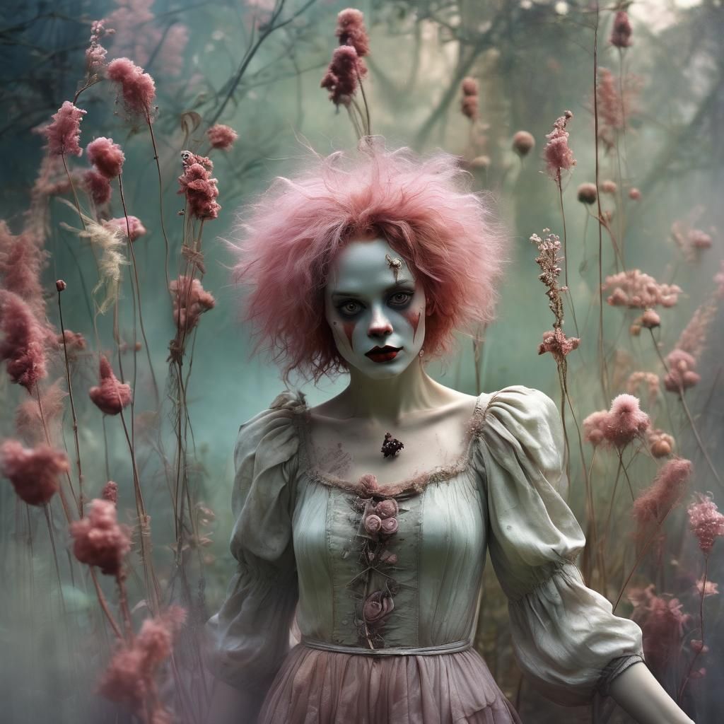 Ethereal Nymph Clown in Fine Art Photography