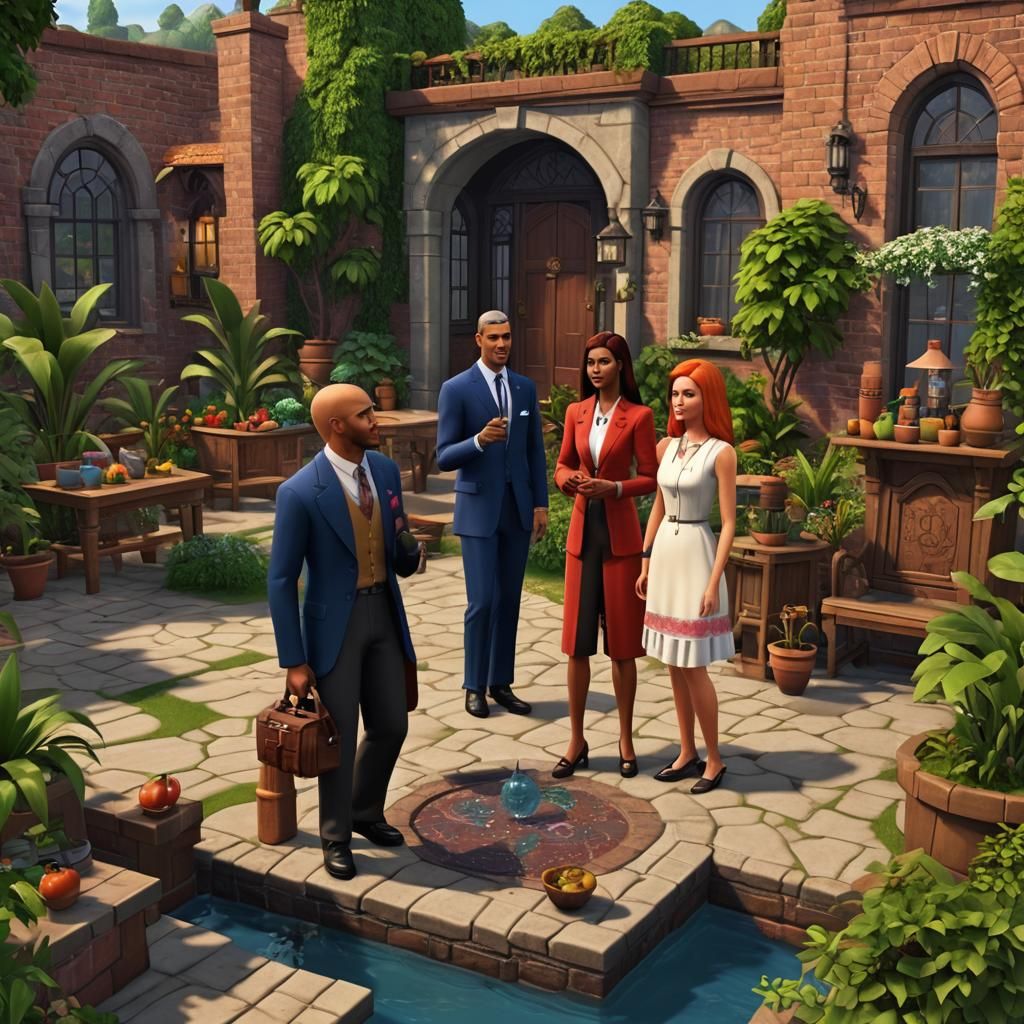 Realistic Sims 2 Characters: Detailed Matte Painting
