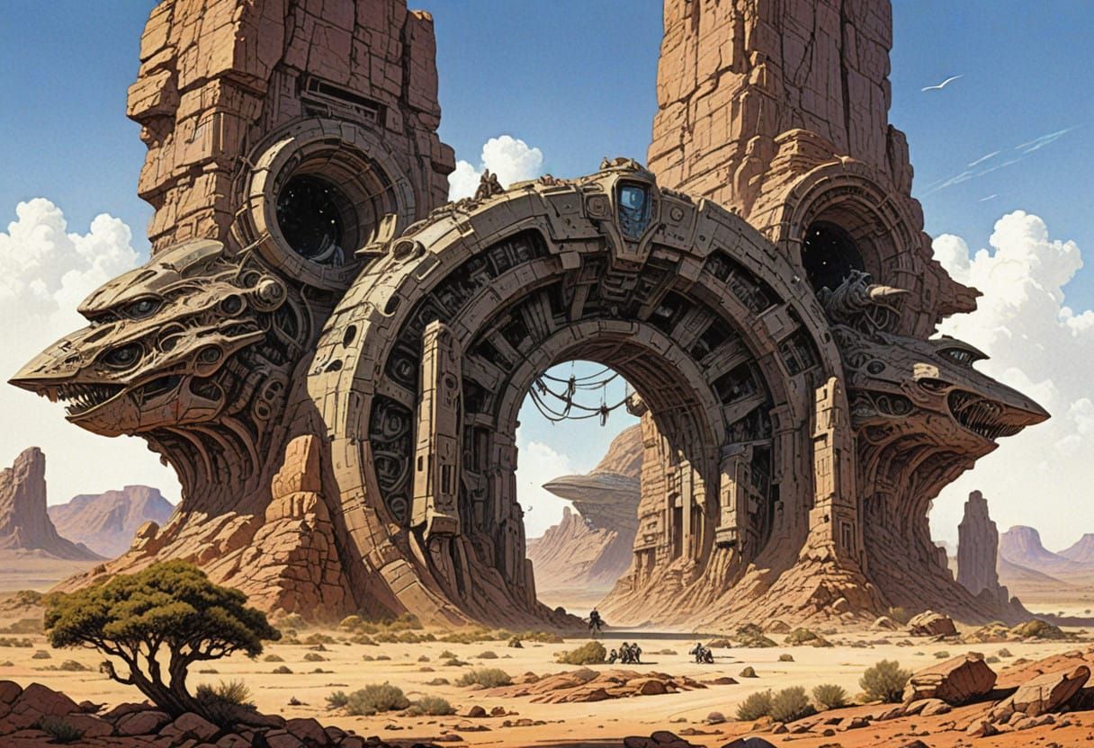 Alien Triumphal Arch in Visceral Color and Detail