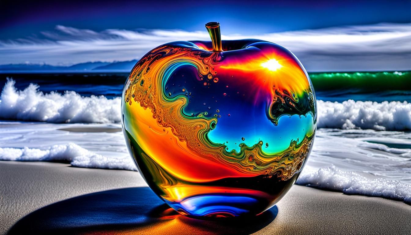 Glass Apple Thermal Image: Bejeweled Gemstone Ocean