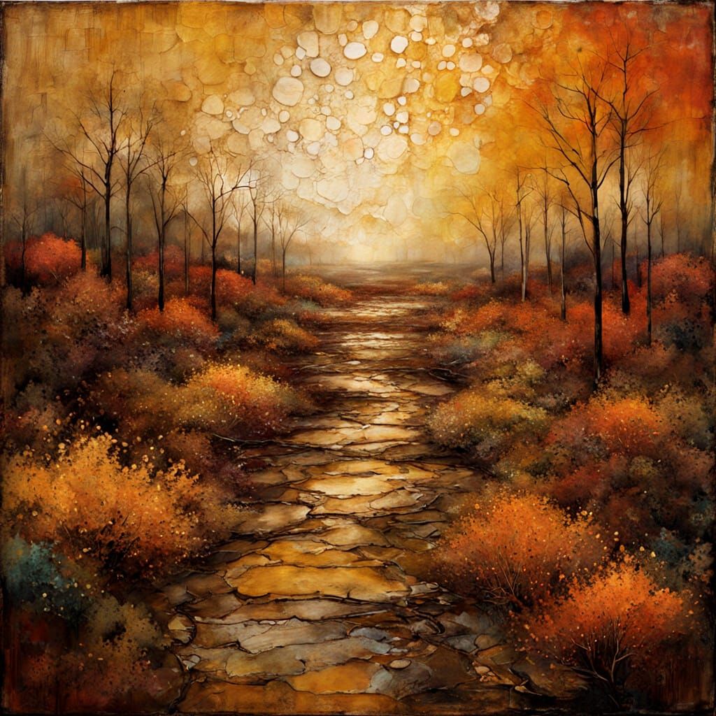 Surreal Kintsugi Cityscape at Sunset