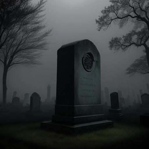 Ethereal Ghost in Graveyard, Surrealism Style