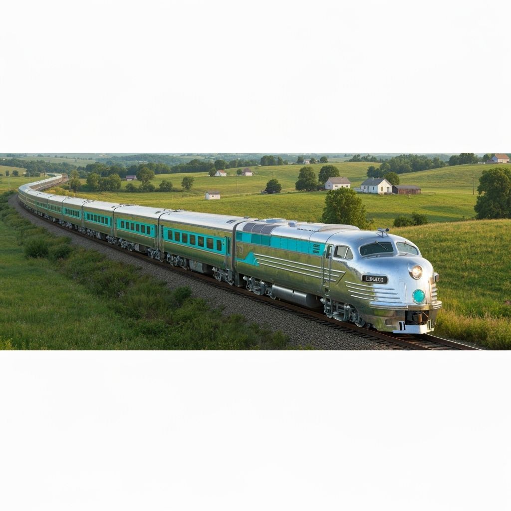 Rock Island Aerotrain in Retro-Futuristic Style