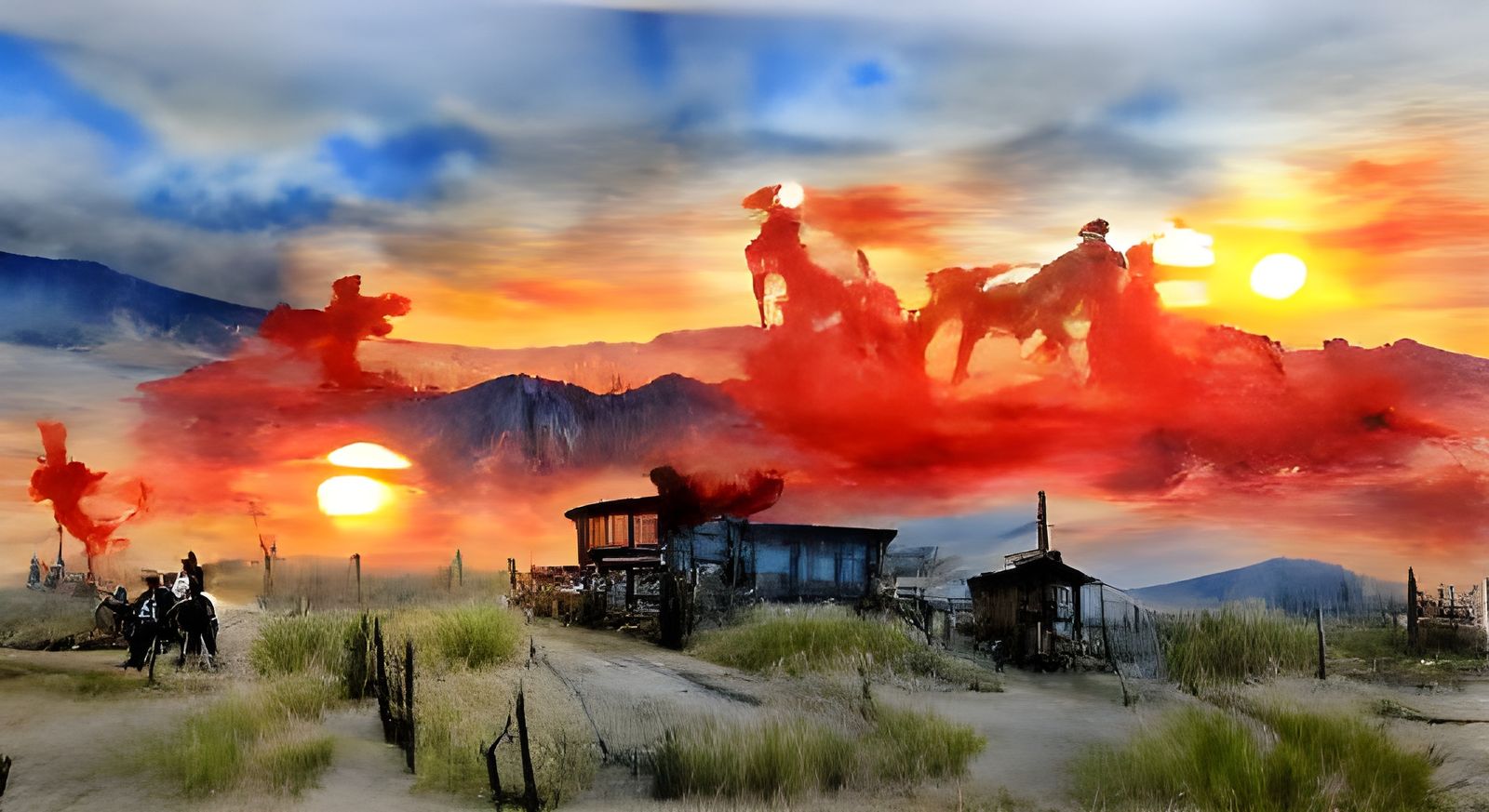 Cowboy in Desert Sunset: Photorealistic Digital Art