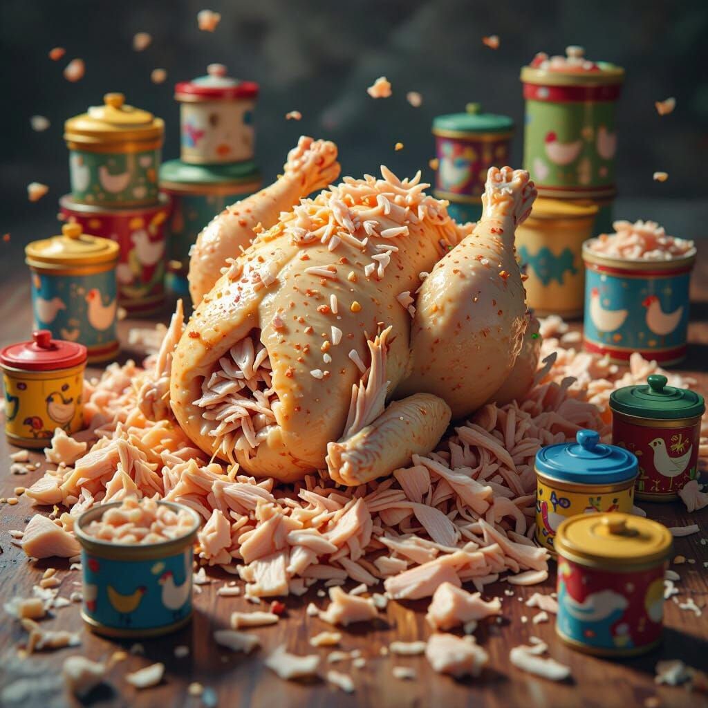 Fantastical Chicken Arrangement in Colorful Containers