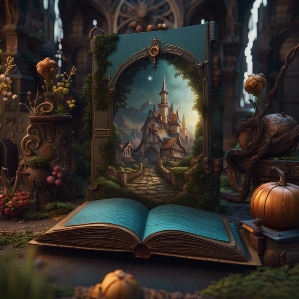 Fantastical Storybook Scene in Detailed Matte Painting