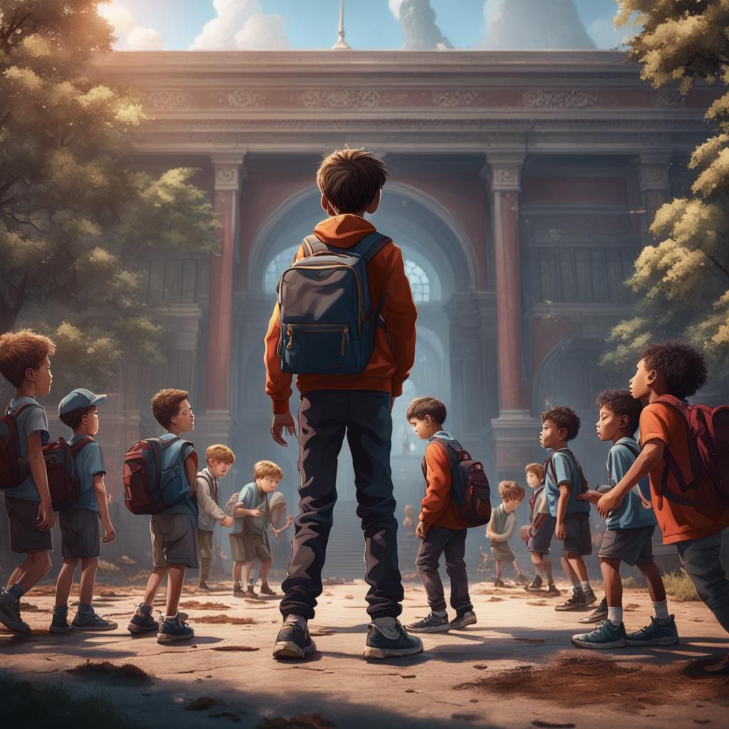 Bullying Scene as Detailed Matte Painting