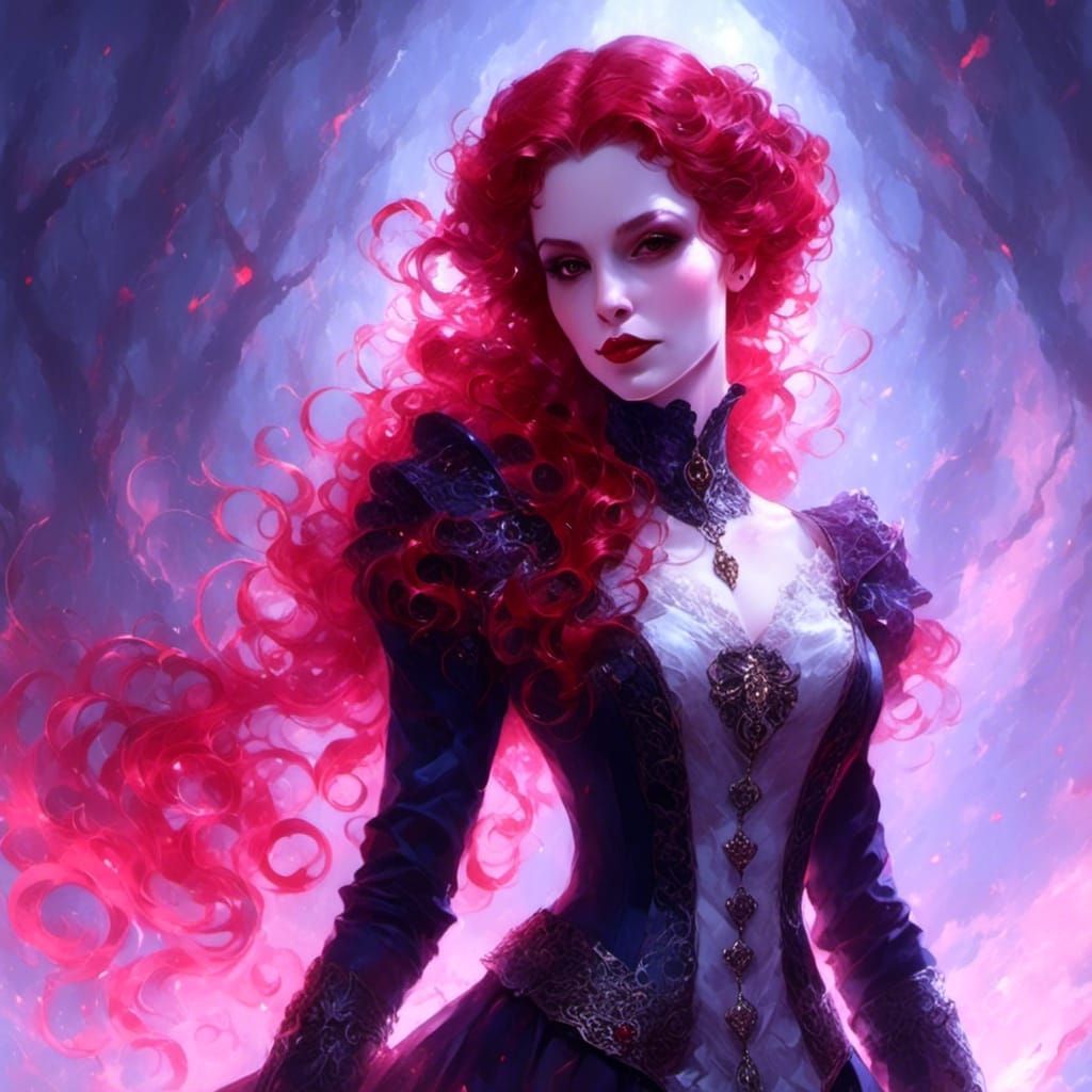 Victorian Vampire Mina Harker Portrait in Hyperrealism