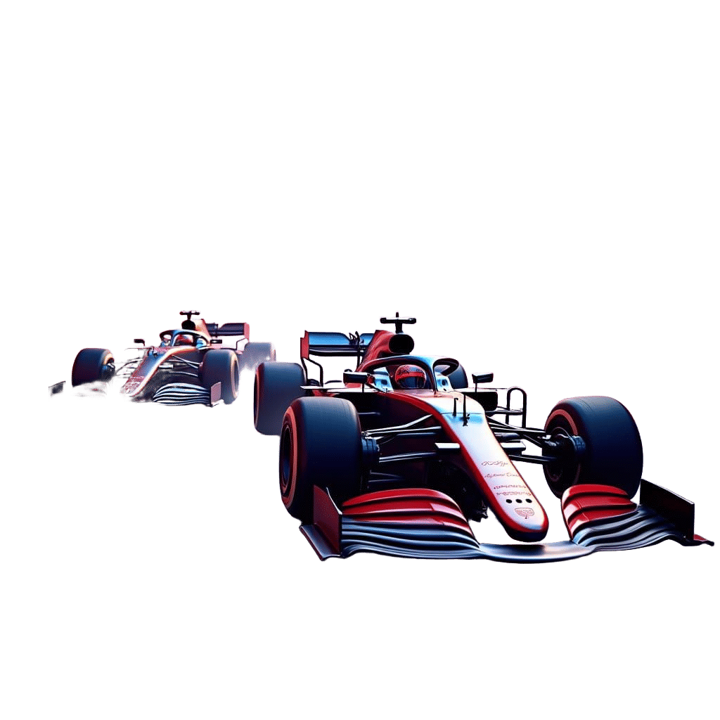 Detailed F1 Cars Matte Painting in Deep Color