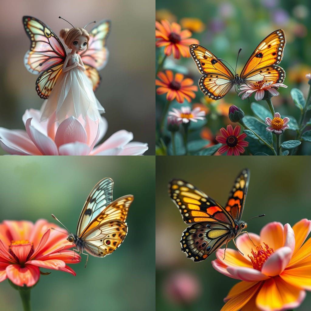 Butterfly Investigates Artificial Flower