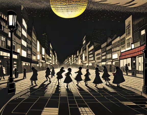 Whimsical Woodland Party in Woodcut Style