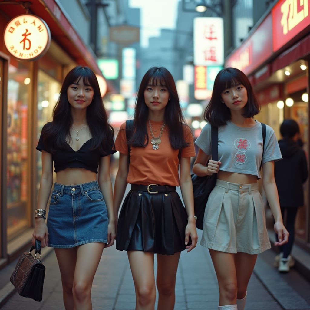 Stylish Japanese Teens in Harajuku Fashion