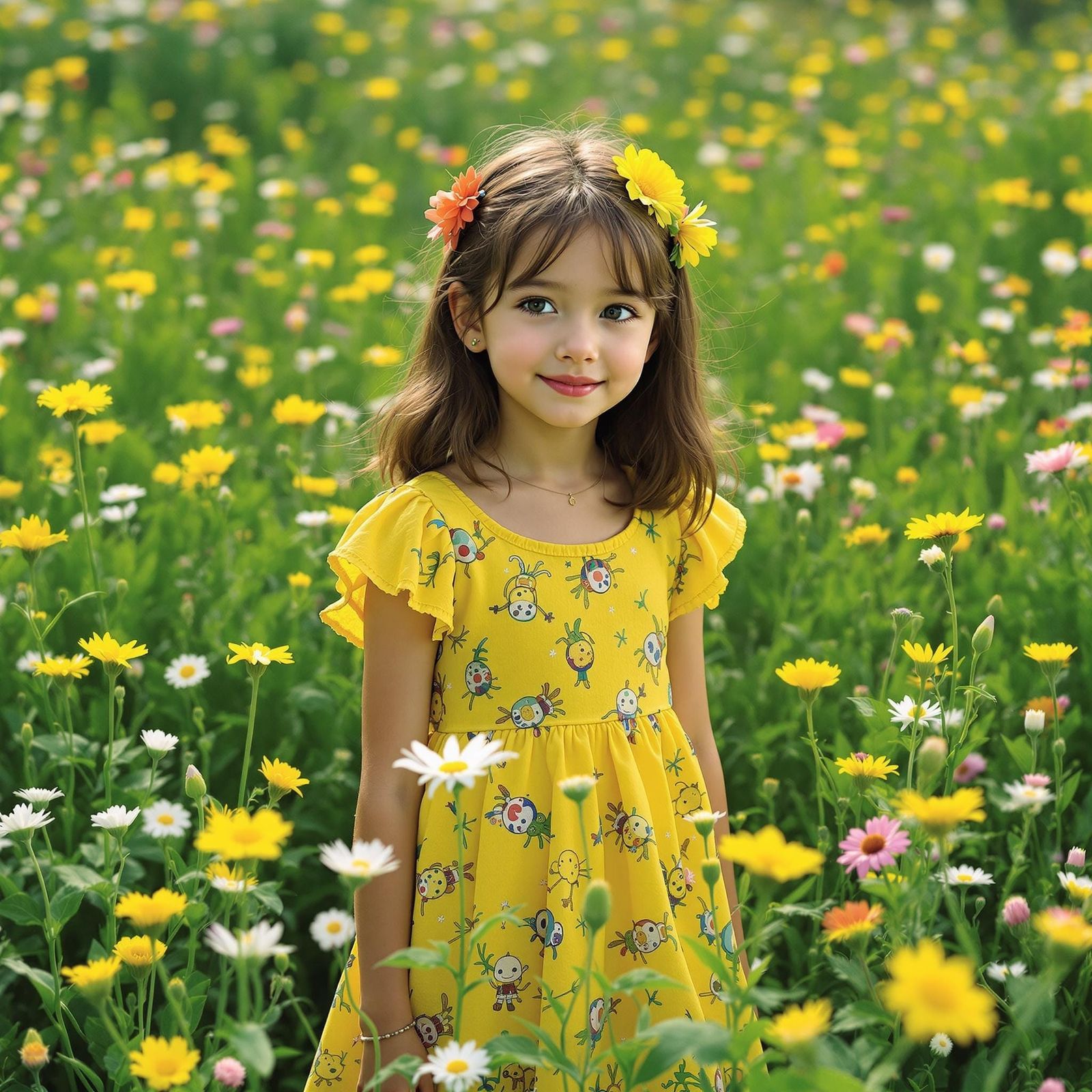 Girl in Meadow Inspired by Manga Art Styles