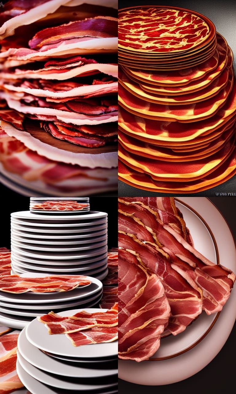 Hyperrealistic Bacon Stacks Concept Art