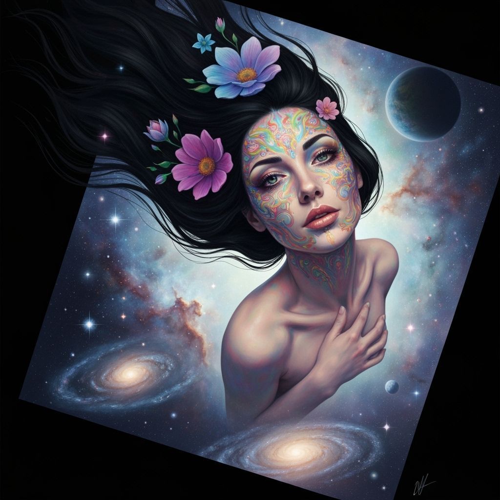 Rainy Summer Street Scene in Impressionist Style