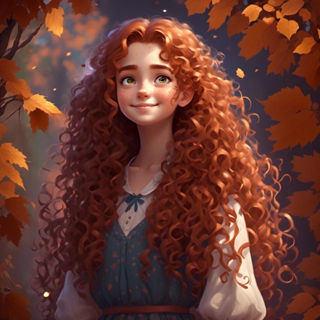 Portrait of Curvy Freckled Woman with Chestnut Hair