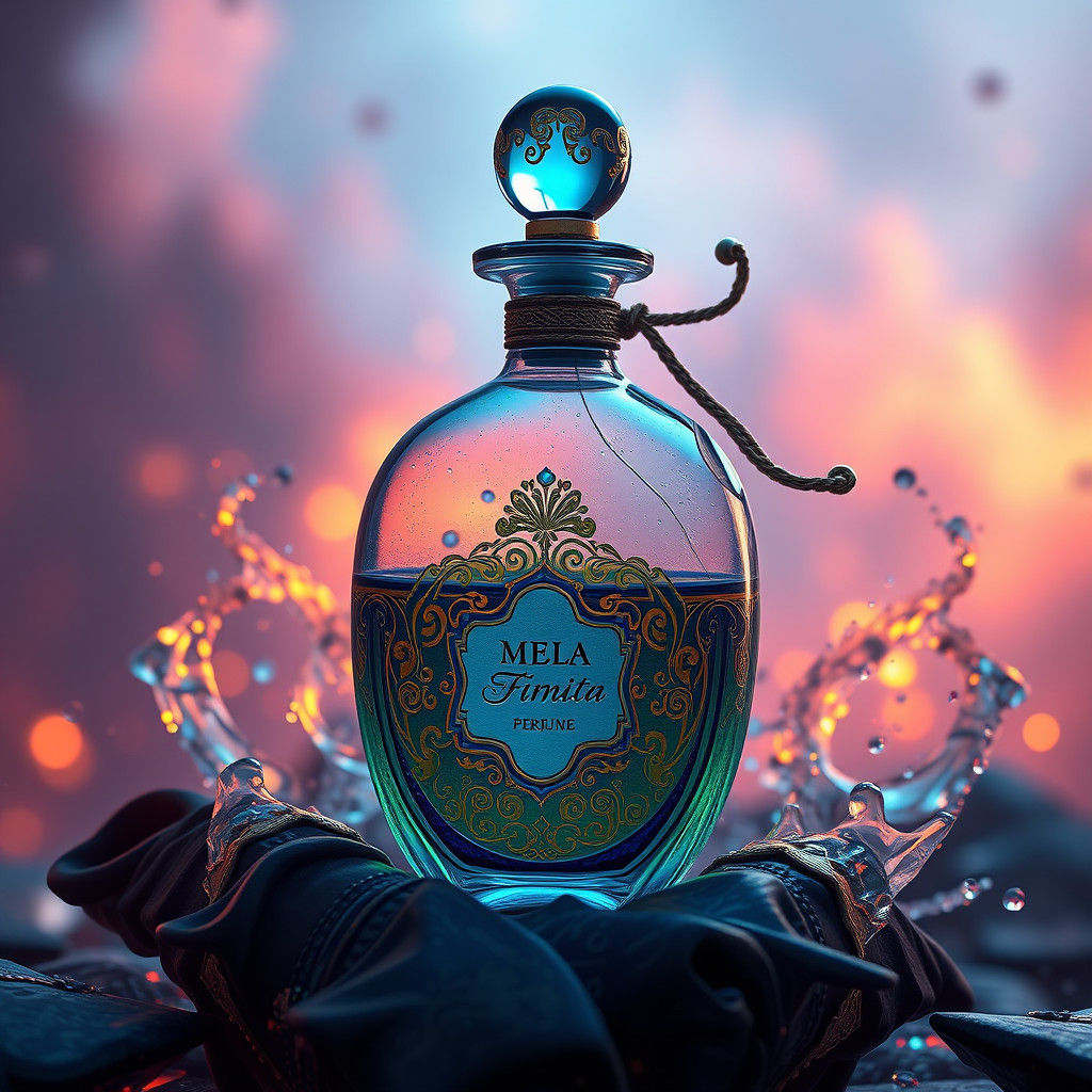 Majestic Perfume in Genie Bottle: Detailed Matte Painting
