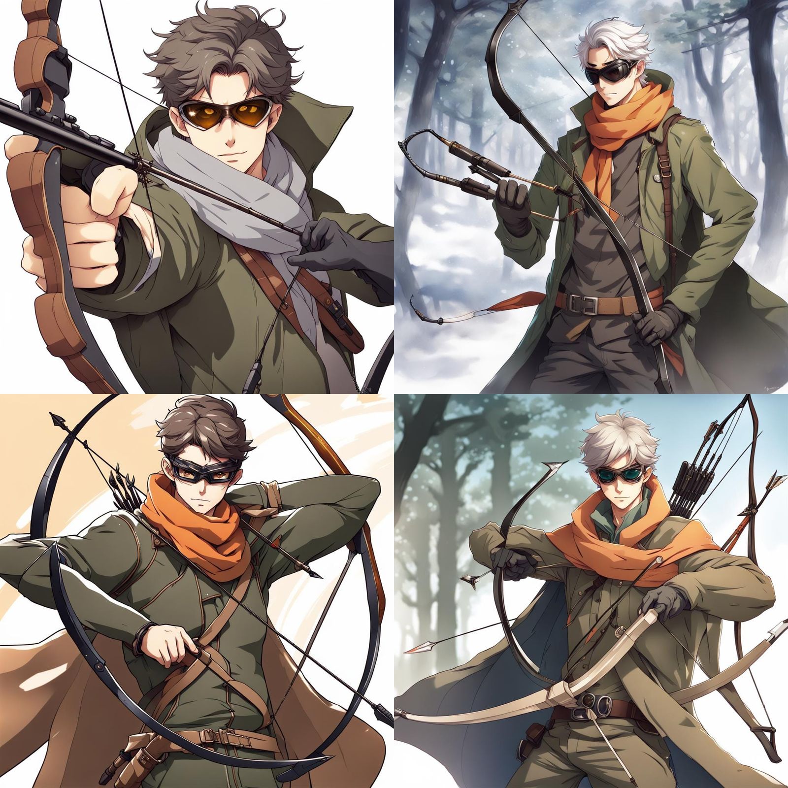 Anime Archer with Sniper Goggles Takes Aim