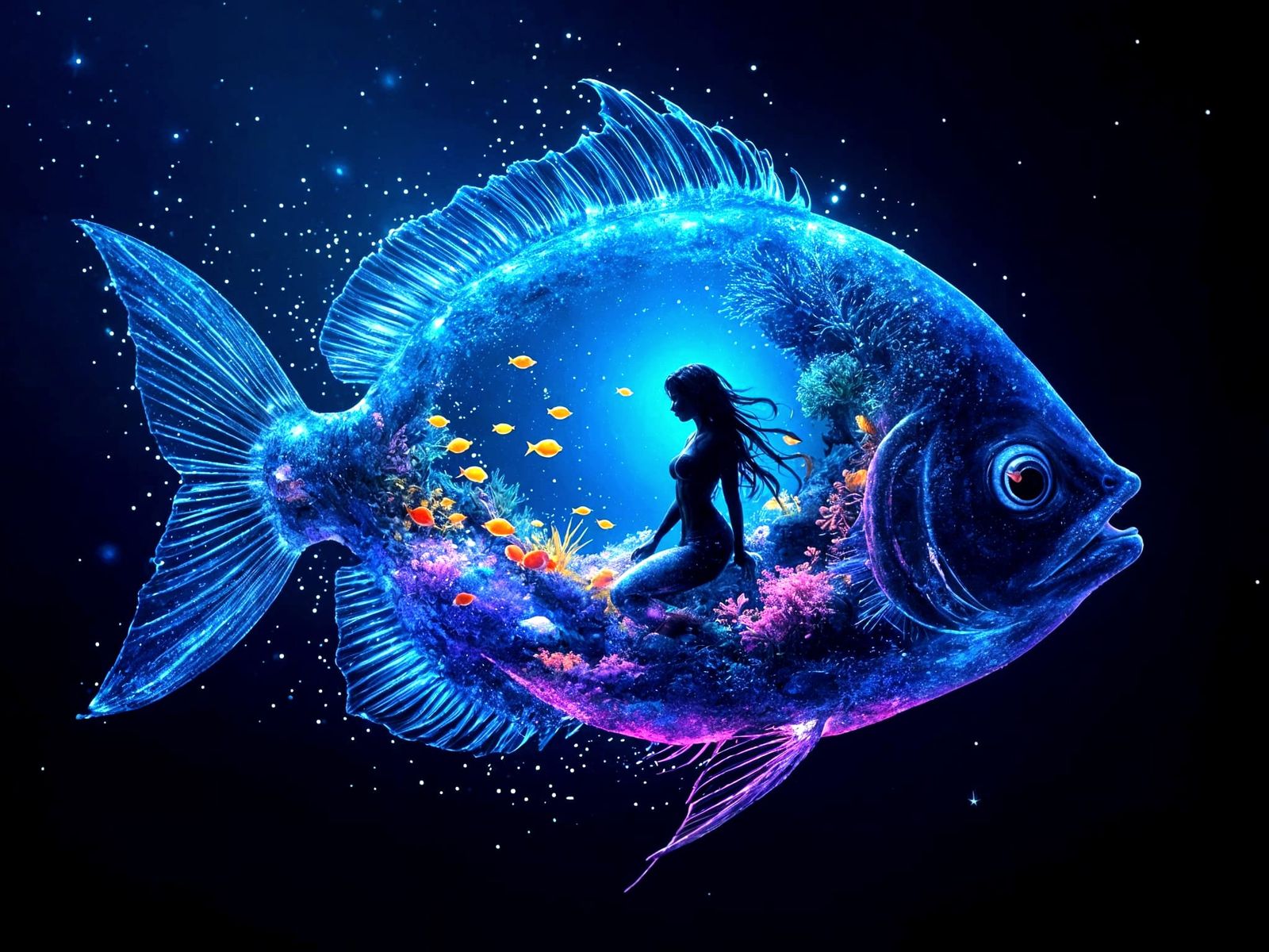 Gothic Mermaid Reigns Over Glittering Underwater Realm