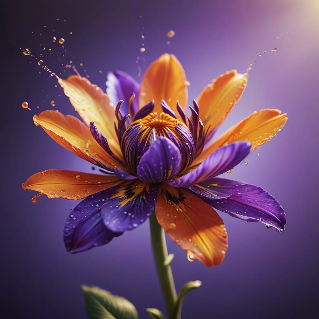 Vibrant, Hyperrealistic Flower Blooms in Warm Golden Light