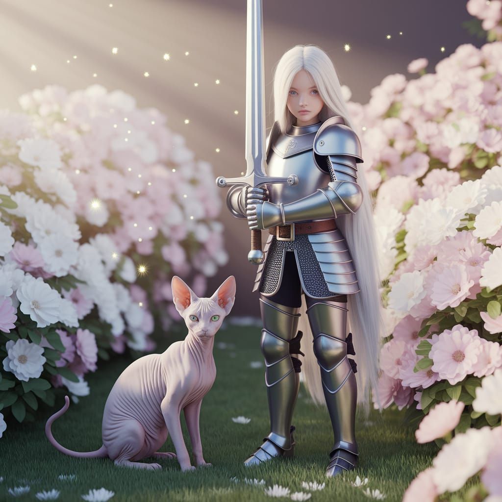 A Slender Girl in Pastel Paradise