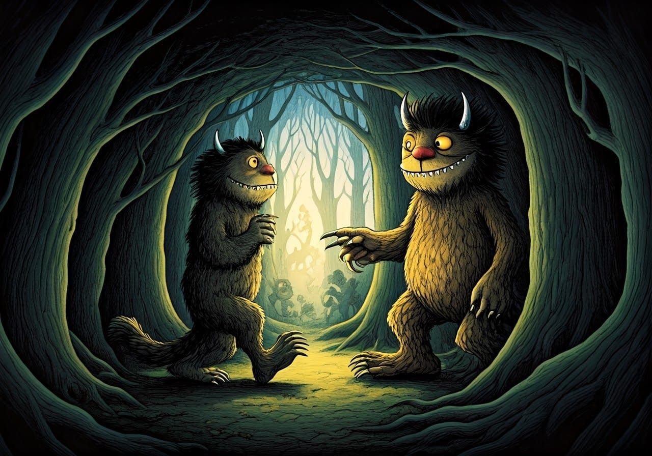 Vibrant Monsters Emerge from a Darkened Bedroom