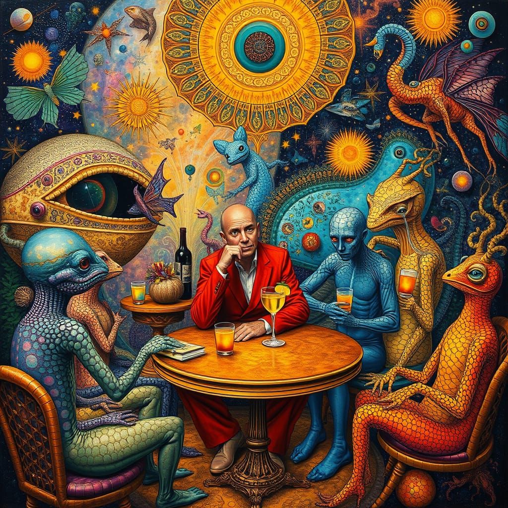 Psychedelic Utopia with Sacred Geometry, Maximalist Art