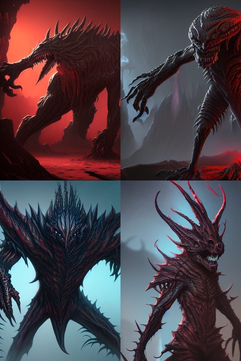 Nightmare Monster Humanoid with Sharp Teeth