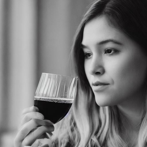 Romantic Film Still of Woman Drinking, Soft Focus